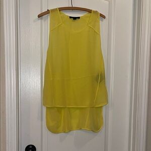 Alexander Wang Yellow Silk Sleeveless Layered Top